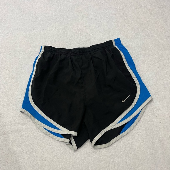 Nike Women's Black and Blue Athletic Shorts - Picture 1 of 2